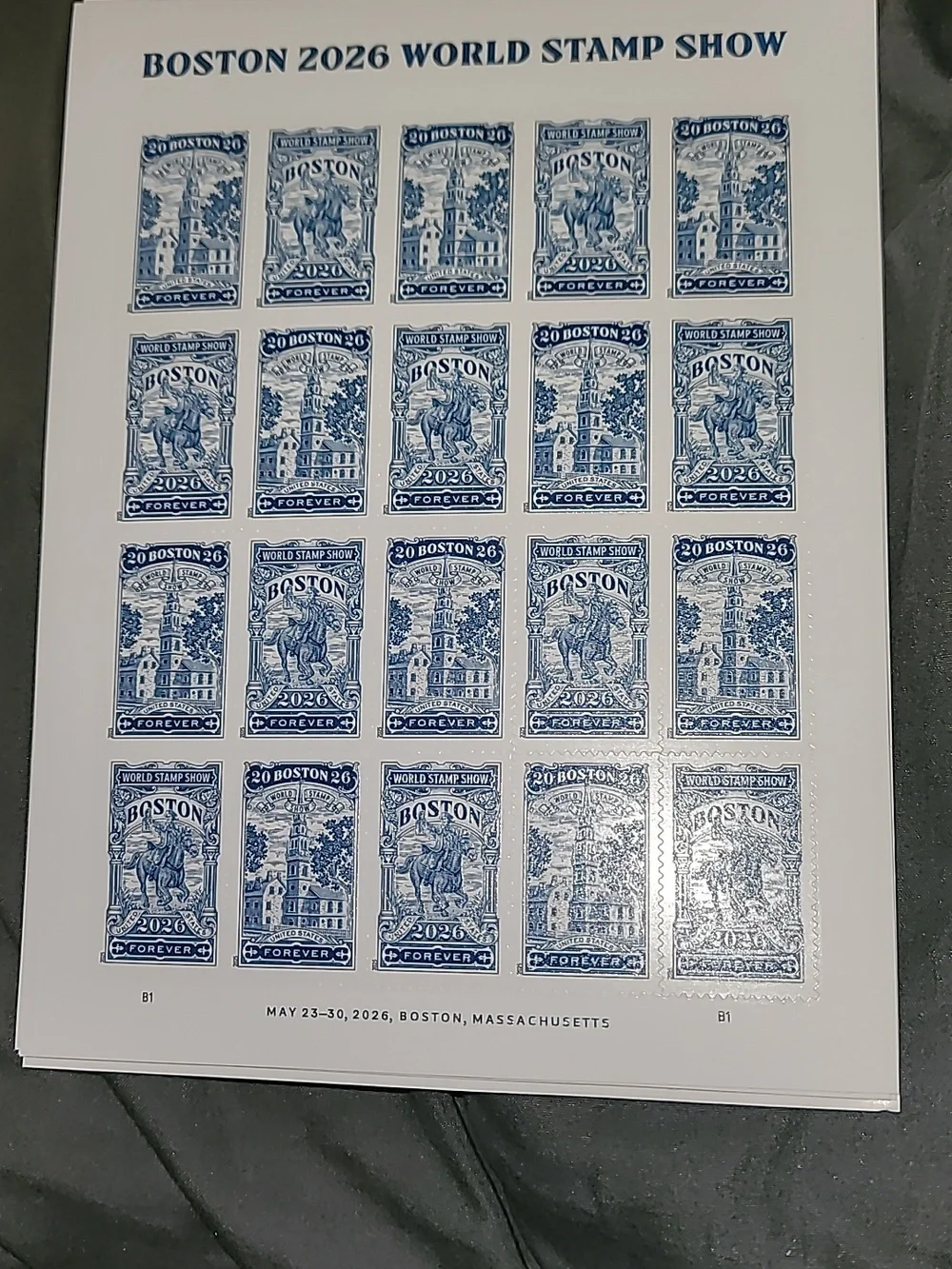 100 Boston 2026 World Stamp Show Forever‎ Postage Stamps US Postal USPS Mailing